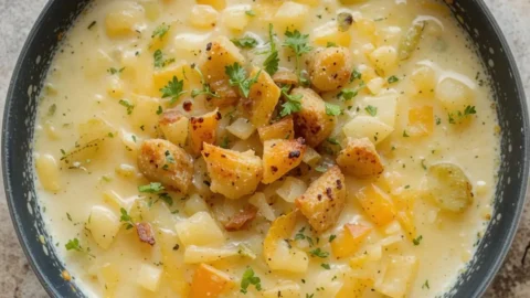 4-Ingredient Potato Soup with Frozen Hash Browns