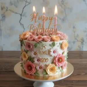 floral birthday cake